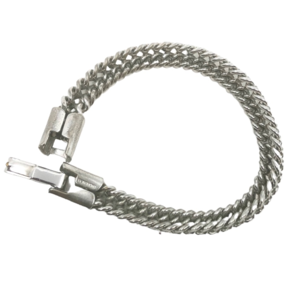BOND BOYD VINTAGE SILVER Double Wheat Foxtail Chain Link Bracelet~7.5”~27.21 GR